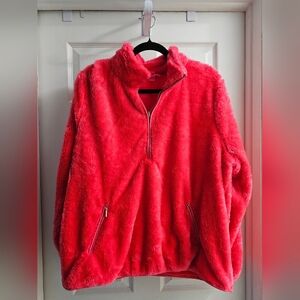 Lilly Pulitzer Skipper Sherpa Popover in Ruby Red XXL